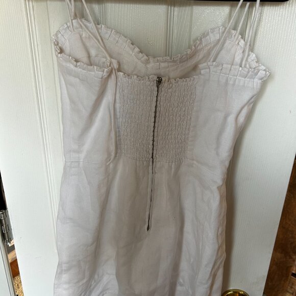 White Reformation Andie Linen Dress Color with bust - Picture 4 of 4
